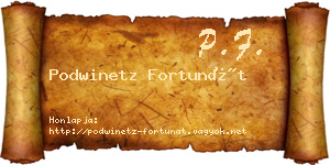Podwinetz Fortunát névjegykártya
